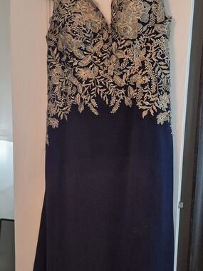 Rina diMontella Navy and Gold Labeled Evening Wear